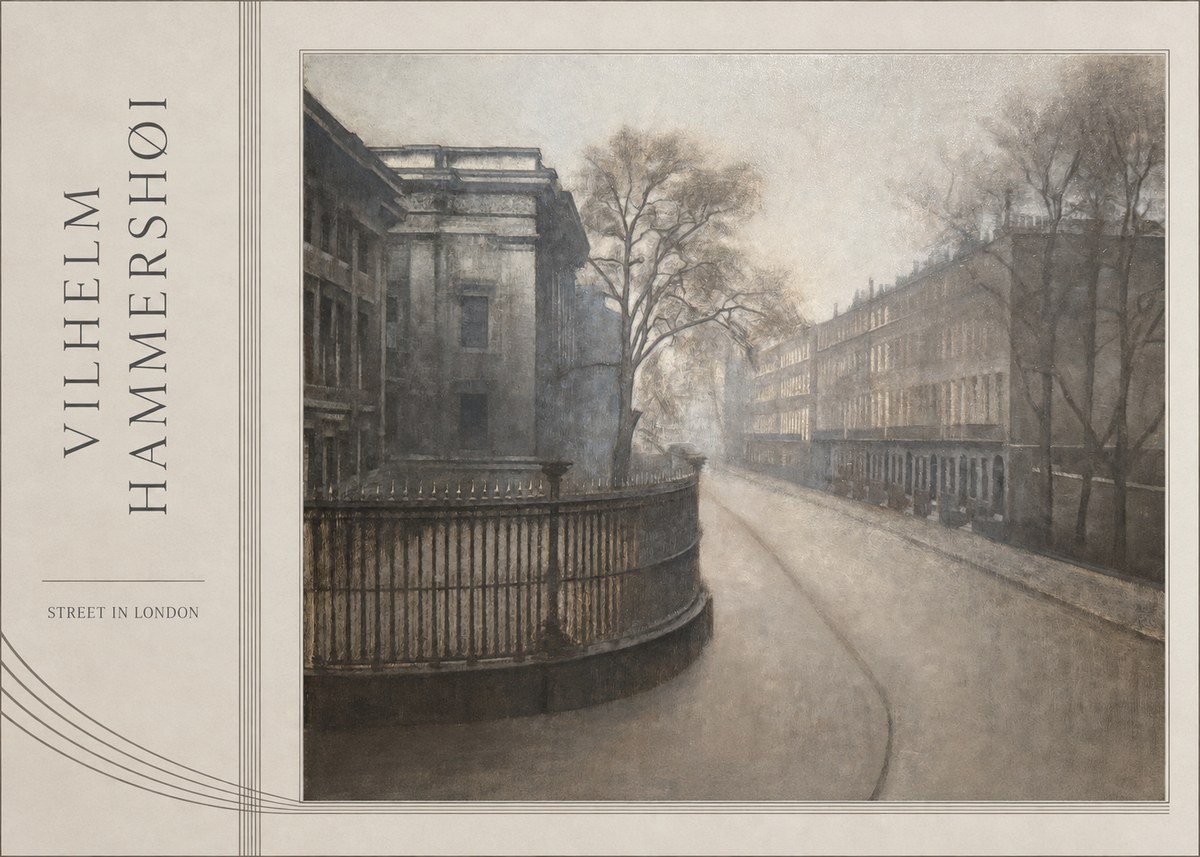 Vilhelm Hammershøi Street in London No2 - Poster