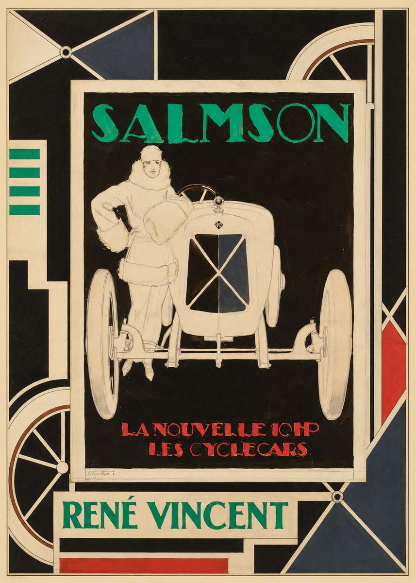 René Vincent Salmson La Nouvelle 10Hp Les Cyclecars No6 - Poster