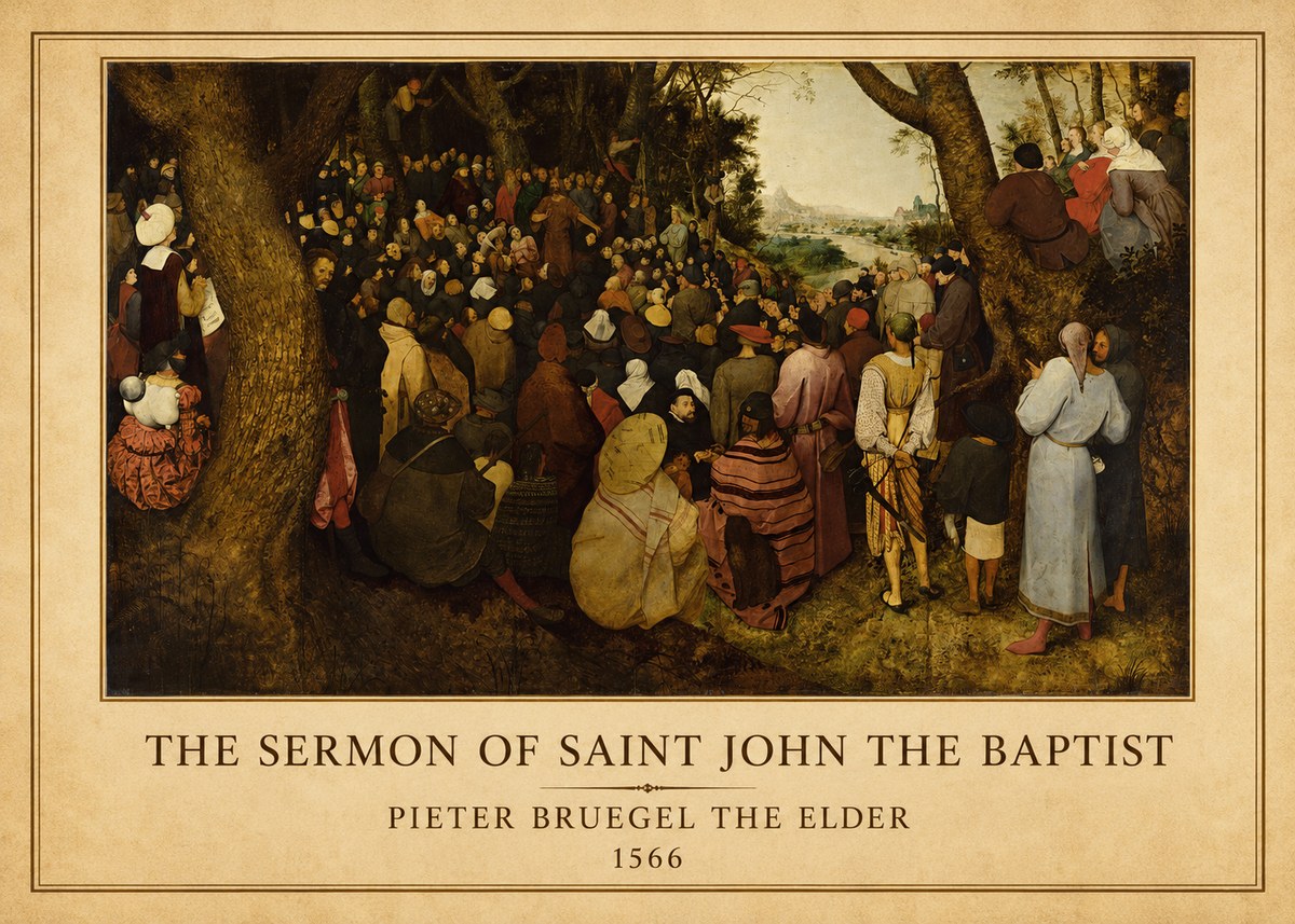 Pieter Bruegel The Sermon of Saint John the Baptist II No1 - Poster