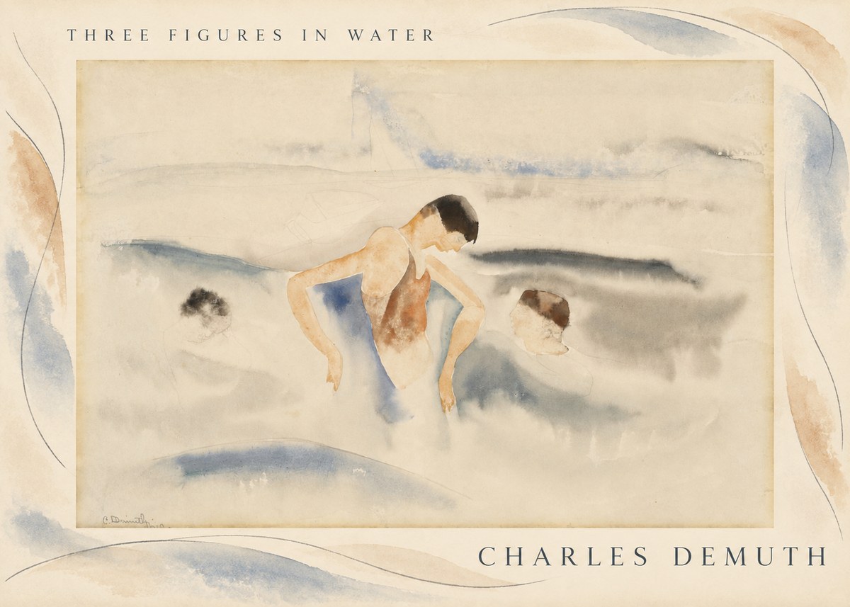 Charles Demuth Three Figures in Water No3 - Poster