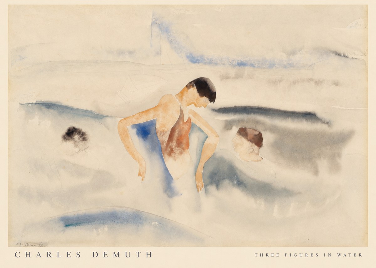 Charles Demuth Three Figures in Water No6 - Poster